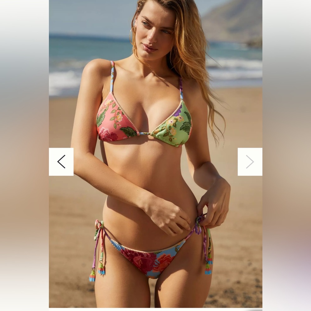 Farm Rio x Anthropologie Flower Scarves Bikini Size M